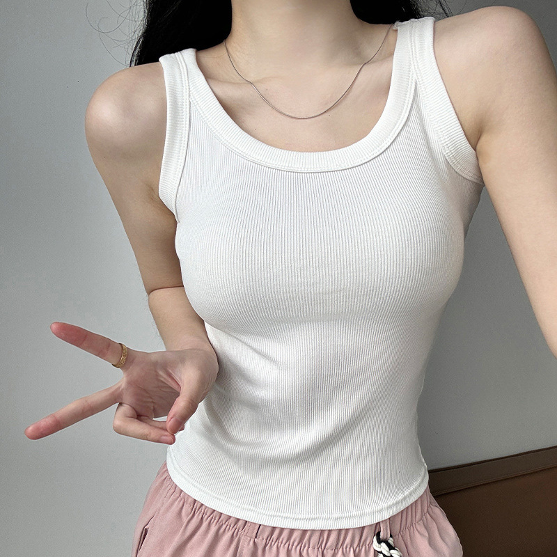 توب نسائي بدون أكمام بلون موحد - مراجعة Tank Top Ribbed وسعره